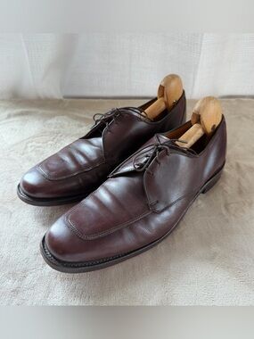 Allen Edmonds Burton 11D Brown Leather Split Toe Derby Dress Shoes USA